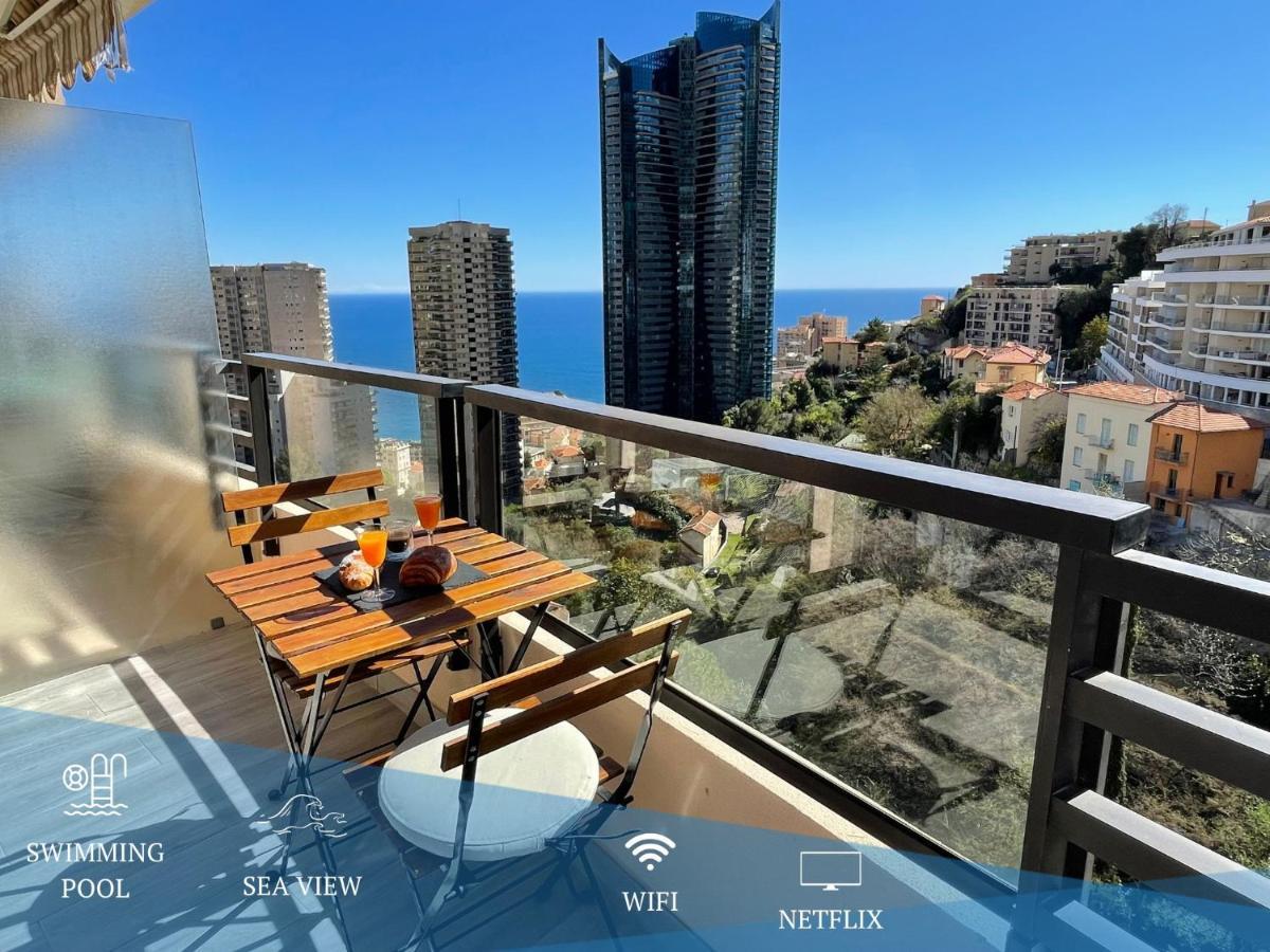New Studio, Piscine Et Vue Mer • Proche De Monaco Beausoleil Kültér fotó